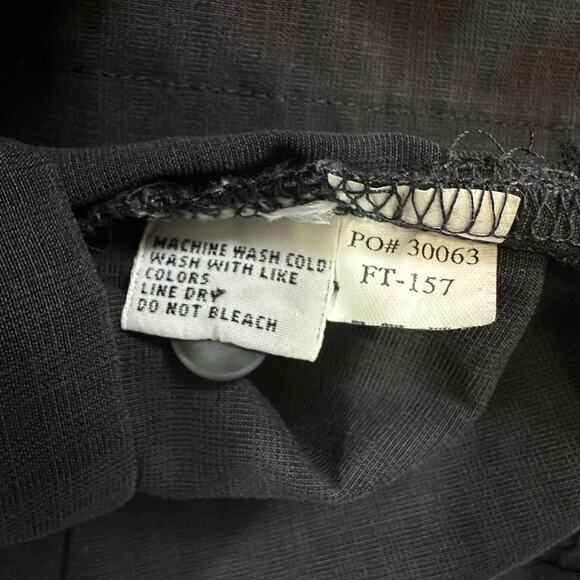 Bungalow Dress Shirt Mens M Button Up Long Sleeve Charcoal Plaid Vented Collared - Picture 7 of 7